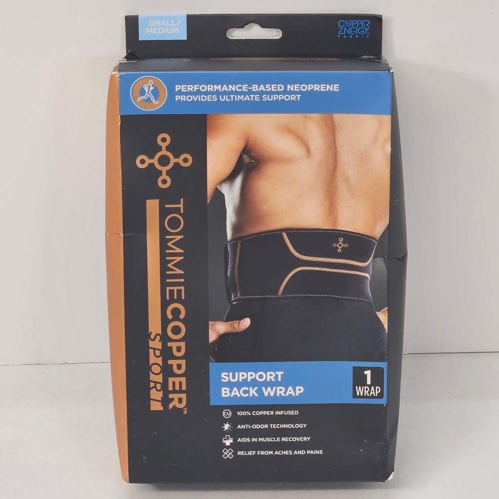 Tommie Copper Sport Support Back Wrap Small Medium Copper Infused‎ Anti Odor